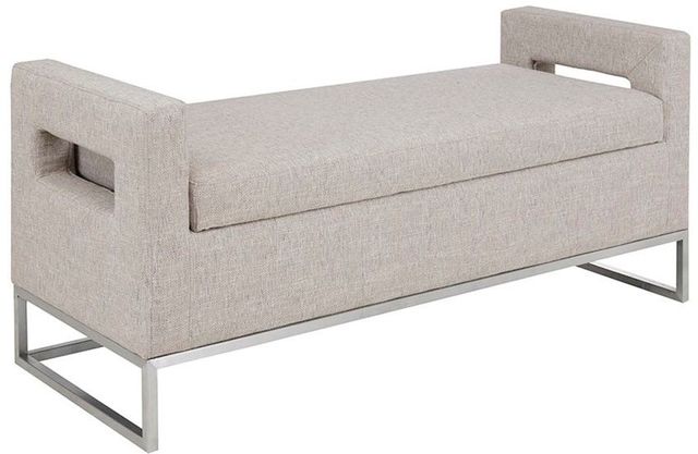 Olliix by Madison Park Grey Crawford Storage Bench-1