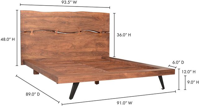 Moe's Home Collection Madagascar Brown King Platform Bed-2