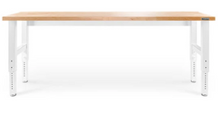 Gladiator® Brown 8' Adjustable Height Hardwood Workbench with White Metal Legs