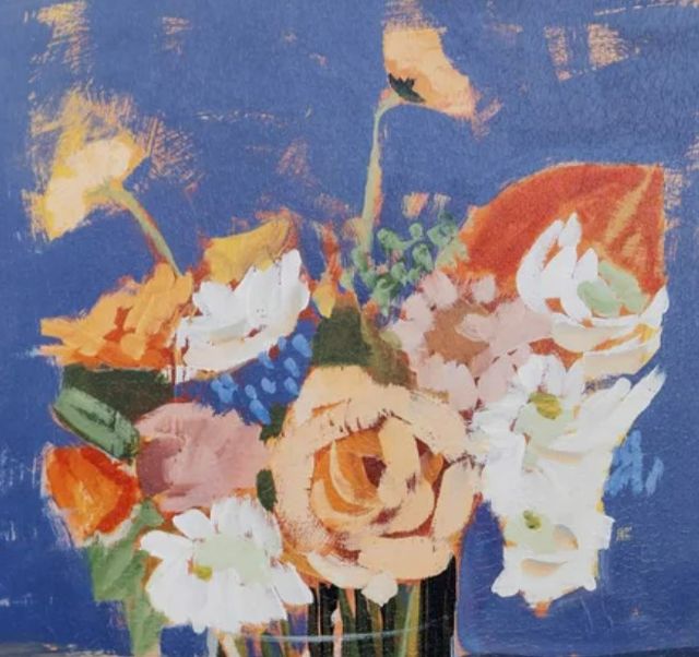 Stylecraft Peach and White Bouquet Wall Art -1