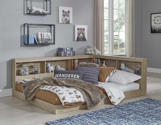 Signature Design by Ashley® Oliah Natural Full Bookcase Storage Bed-3