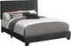Monarch Specialties Inc. Black Upholstered Queen Panel Bed-0