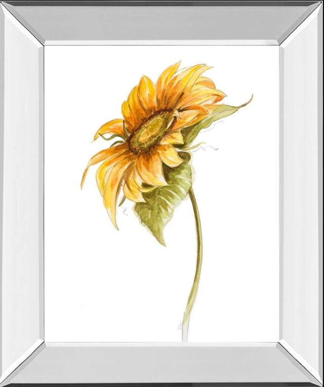 Classy Art Harvest Gold Sunflower I by PatriciaPinto Mirror Framed Wall Art-0
