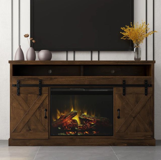 Legends Home Farmhouse Aged Whiskey 66" Fireplace Console-1