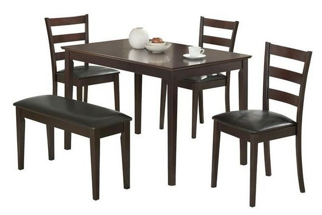Coaster® Guillen 5-Piece Cappuccino/Dark Brown Dining Set with Bench-0