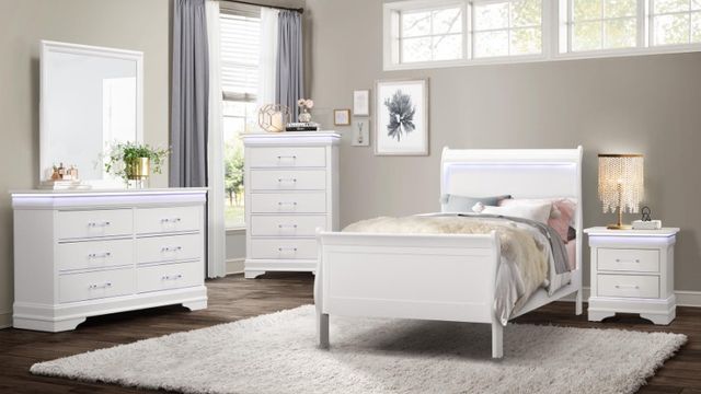 Global Furniture USA Charlie 5-Piece White Full Bedroom Set-1
