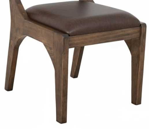 International Furniture Direct Zaphiro Brown/Lacquer Brown Upholstered Dining Side Chair-1