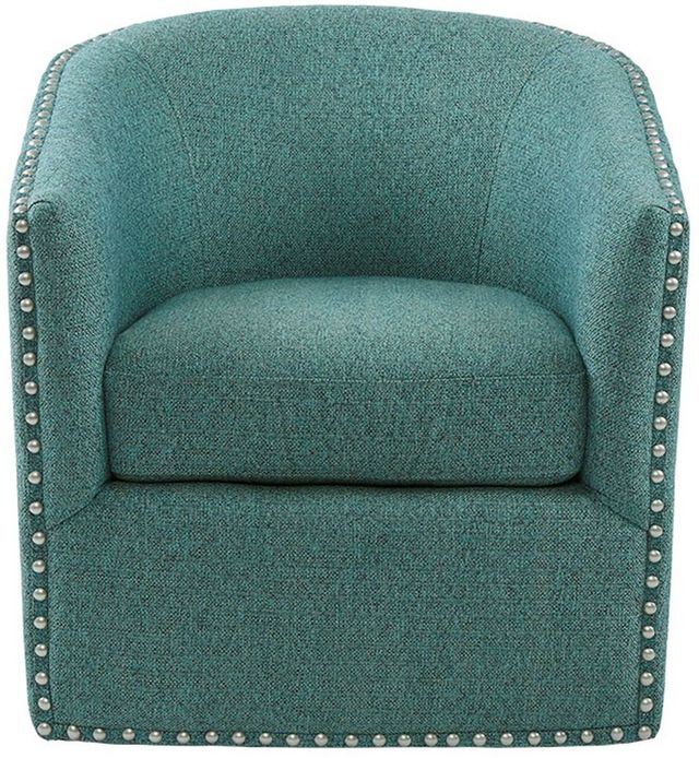 Olliix by Madison Park Teal Multi Tyler Swivel Chair-0