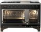 Ilve® Majestic III 48" Glossy Black Pro Style Dual Fuel Liquid Propane Range with Triple Glass Door and Burnished Trim-4