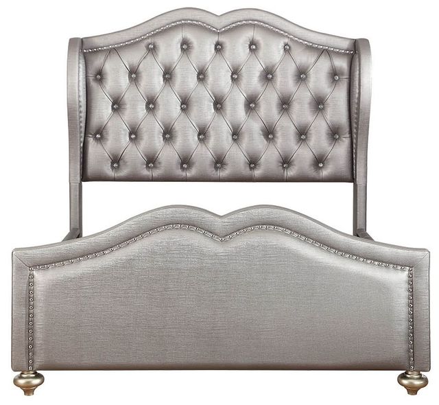 Coaster® Belmont Metallic Platinum King Upholstered Bed-4