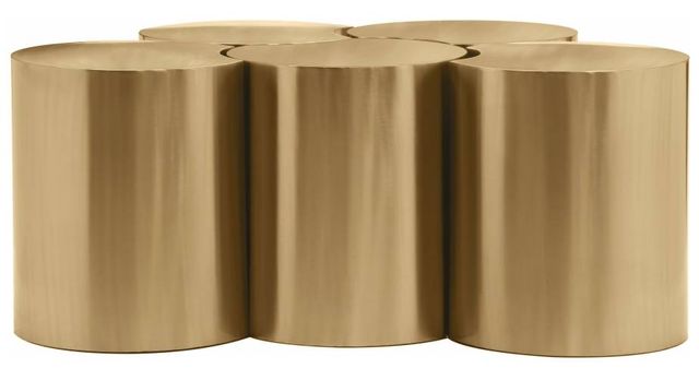 Meridian Furniture Dimple 5-Piece Gold 16" Modular Nesting Coffee Table Set-0