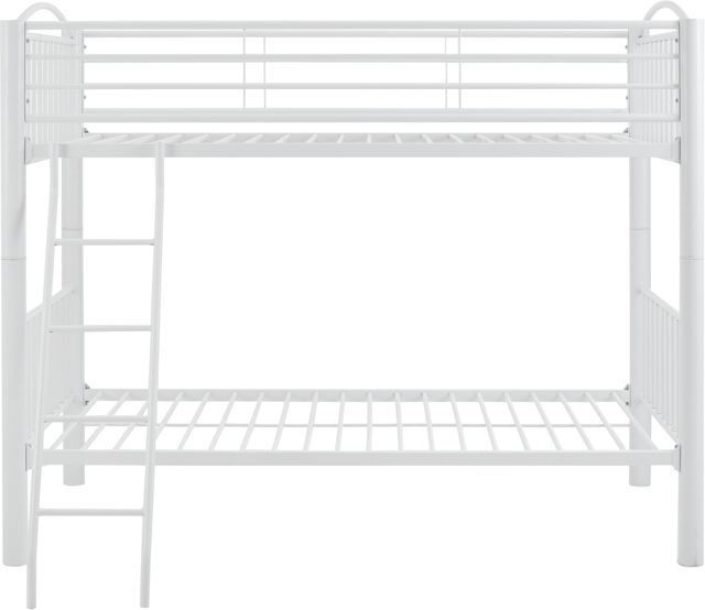 Powell® Heavy White Twin/Twin Metal Bunk Bed-3
