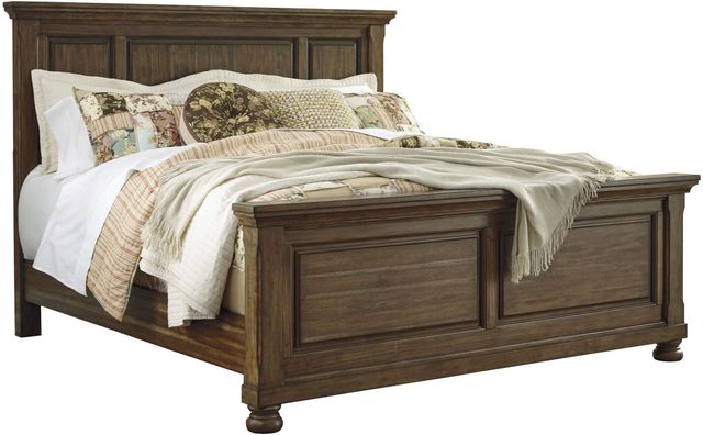 Signature Design by Ashley® Flynnter 2-Piece Medium Brown King Panel Bed Set-1