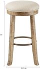 Olliix by INK+IVY Light Grey Oaktown Backless Bar Stool with Swivel Seat-4