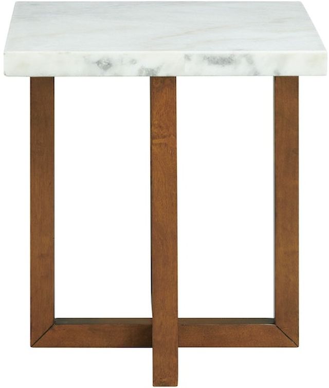 Elements International Morris 2-Piece White Occasional Table with Chestnut Base Set-3