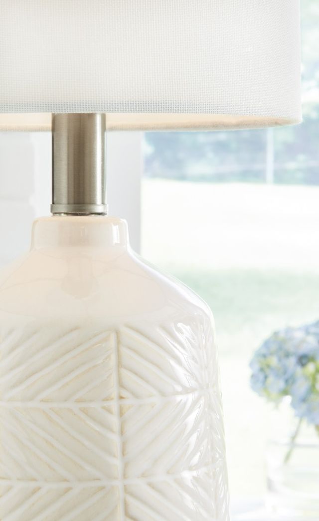 Signature Design by Ashley® Brodewell White Ceramic Table Lamp-1