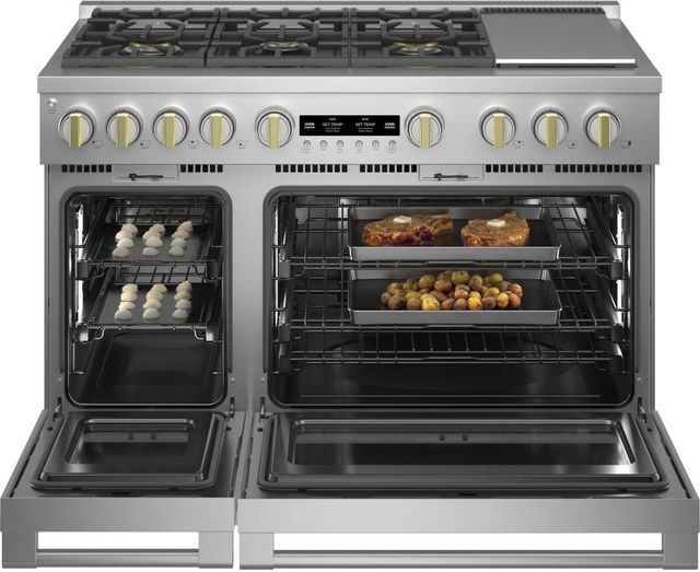 Monogram® Statement Collection 48" Stainless Steel Pro Style Slide In Dual Fuel Natural Gas Range-4
