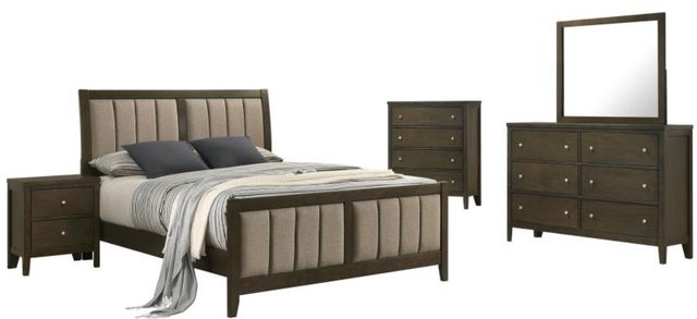 Coaster® Wilkes 5-Piece Brown/Dark Cocoa California King Panel Bedroom Set-0