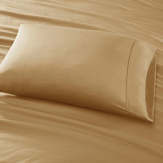 Olliix by Madison Park 600 Thread Count Gold Split King 100% Pima Cotton Sheet Set-2