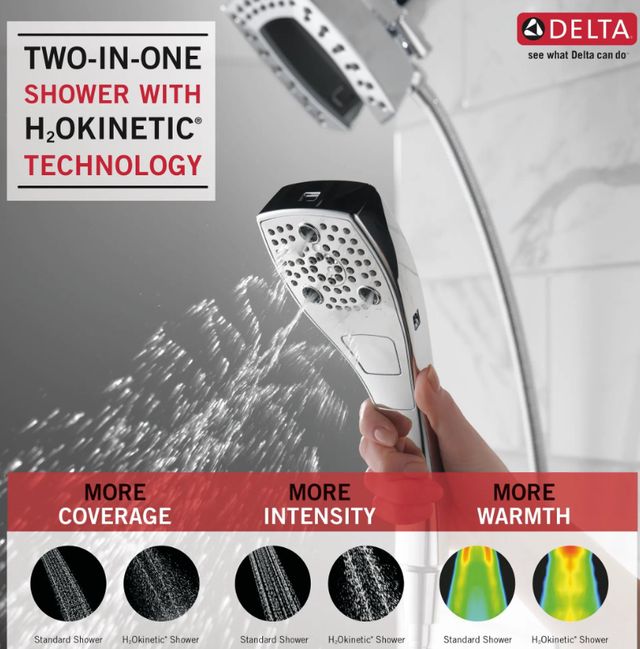 Delta Universal Showering Chrome 2.5 GPM H2Okinetic® In2ition® 5-Setting Two-in-One Shower-4