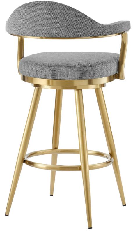 Armen Living Justin Anchor Gray/Gold Swivel Bar Stool-4