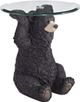 Powell® Barney Glass Top Side Table with Dark Brown Base-0