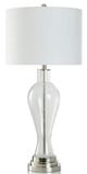 Stylecraft White Clear Seeded Table Lamp -0