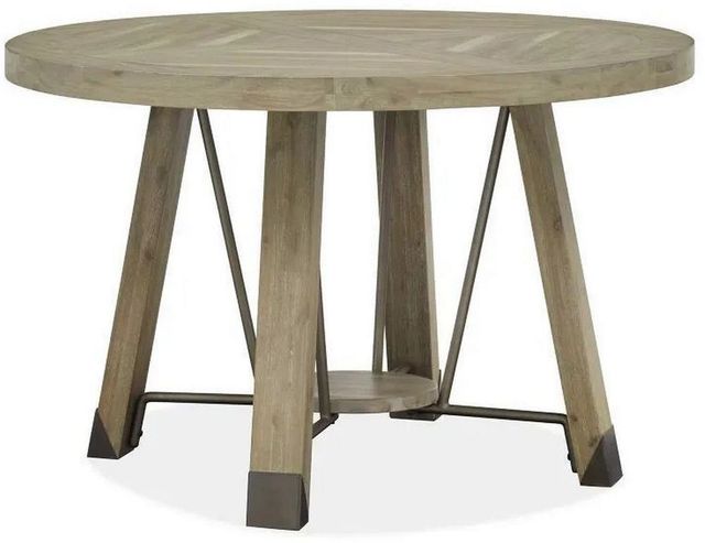 Magnussen Home® Ainsley Cerused Khaki Round Dining Table-3