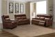 BarcaLounger® Warrendale Worthington Cognac Leather Power Reclining Loveseat-3
