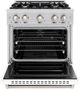 ZLINE Classic 30" Stainless Steel Pro Style Dual Fuel Range with White Matte Door-1