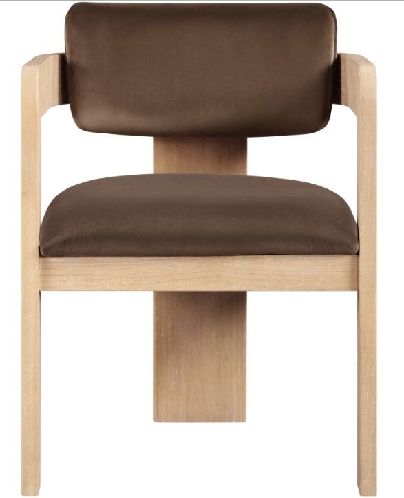 Meridian Furniture Sacha Brown/Natural Velvet Upholstered Dining Chair-1