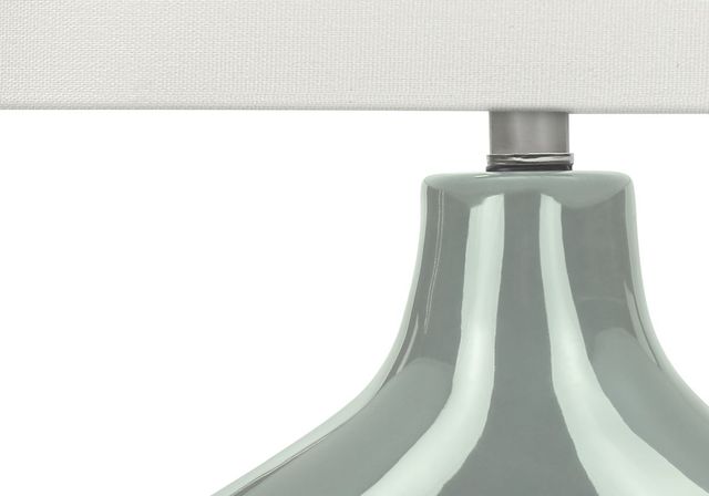 Monarch Specialties Inc. Green Ceramic Table Lamp with Ivory Shade-3