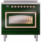 Ilve® Nostalgie II Noblesse 36'' Emerald Green Pro Style Induction Range with Copper Trim-1