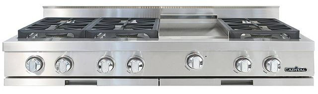 Capital Cooking™ Capital Chef 48" Stainless Steel Sealed Burner Gas Rangetop with Griddle-0