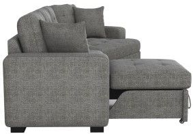 Mazin Furniture Logansport Gray 2-Piece Sectional with Pull-out Ottoman-3