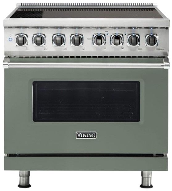 Viking® 5 Series 36'' Eucalyptus Pro Style Induction Range-0