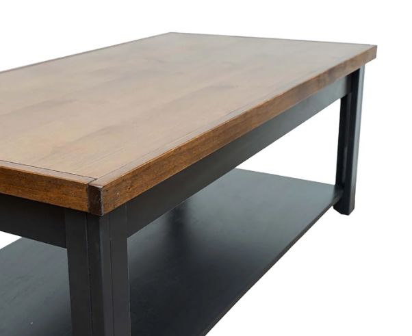Legends Home Essex Whiskey Coffee Table with Seal Skin Base-3