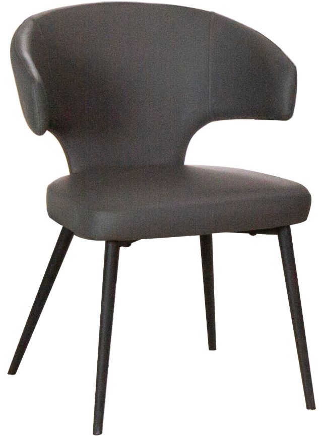 Cramco Casia Charcoal Gray/Matte Black Dining Side Chair-0