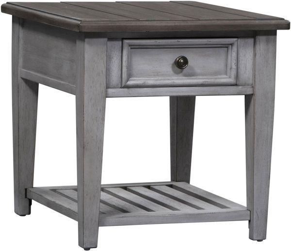 Liberty Furniture Heartland 3-Piece Antique White/Tobacco Rectangular Occasional Table Set-3