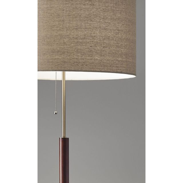 Adesso® Hamilton Walnut/Antique Brass Floor Lamp-2