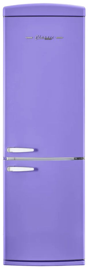Unique Appliances 24” 12 Cu. Ft. Violet Bottom Freezer Refrigerator with Chrome Accent Handles-0