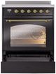 Ilve® Nostalgie II Series 30" Glossy Black Pro Style Induction Range-2