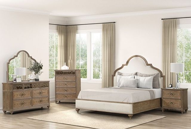 Furniture of America® Lyris Rustic Oak Queen Bed-5