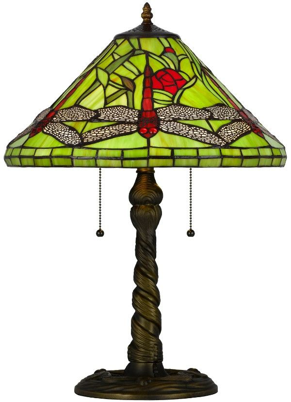 Cal® Lighting & Accessories Tiffany Antique Brass Table Lamp-0