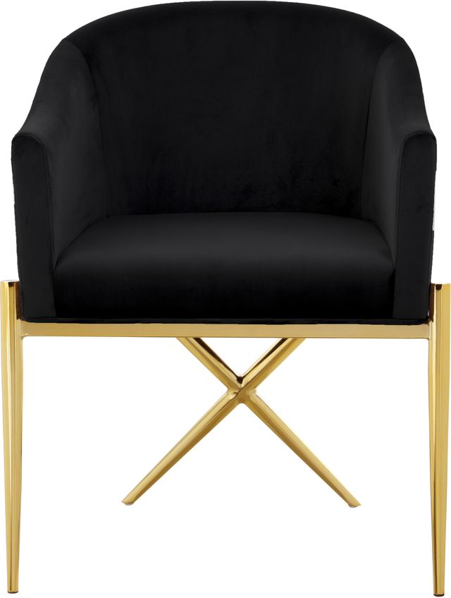 Meridian Furniture Xavier Black/Gold Velvet Dining Chair-1