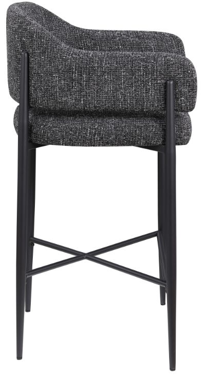 Meridian Furniture Dame Black Upholstered Counter Stool-2