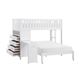 Homelegance Rowan & Rue White Twin/Full Loft Bunk Bed with Hidden Desk and Storage-1
