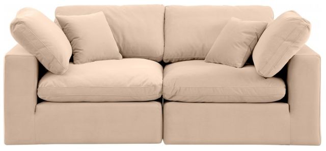 Meridian Furniture Comfy 2-Piece Beige Velvet Sofa-1
