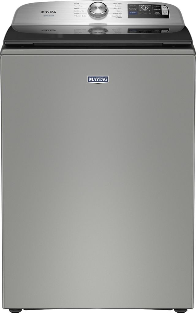 Maytag® Pet Pro 5.3 Cu. Ft. Classic Silver Impeller Top Load Washer-0