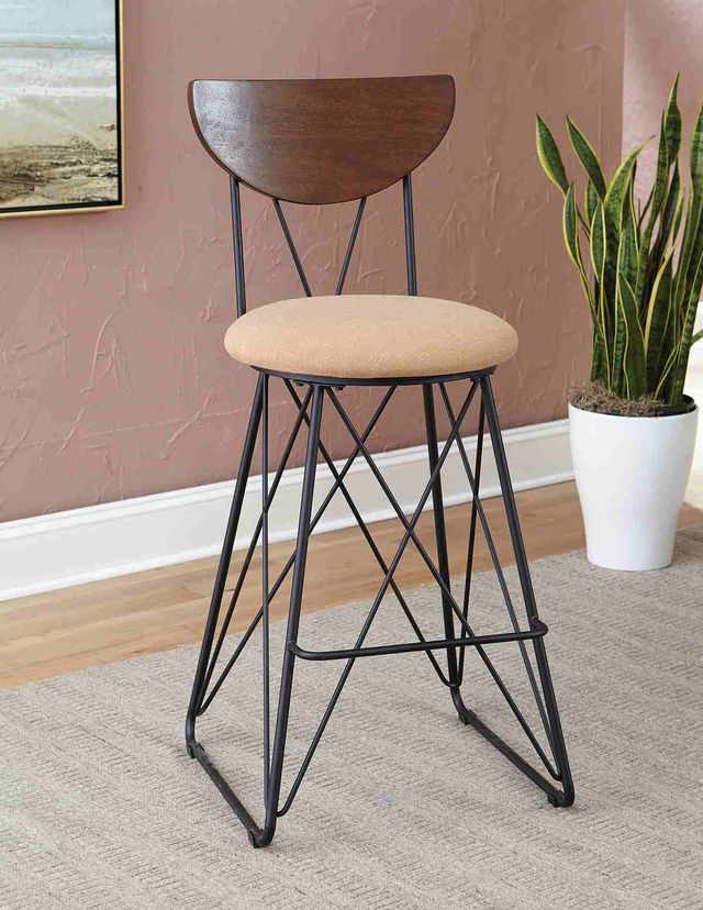 Coaster® Black And Gold Semicircle Back Bar Stool-1